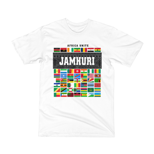 African Unite White t-shirt Jamhuri Wear