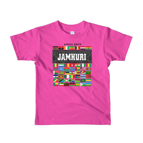 Africa Unite Kids Girls Fushsia T-shirt Jamhuri Wear