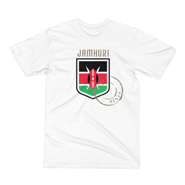 Kenya badge of honor flag white tshirt 